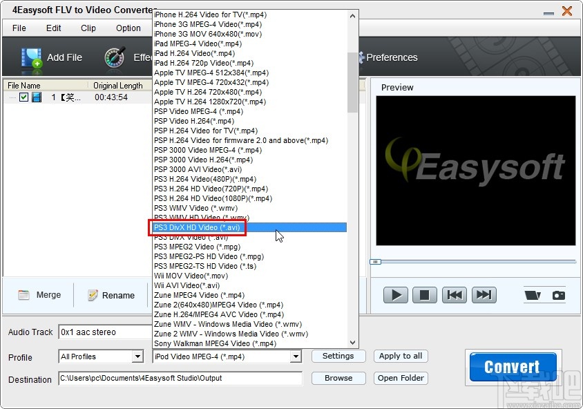 4Easysoft FLV to Video Converter转换视频格式的方法