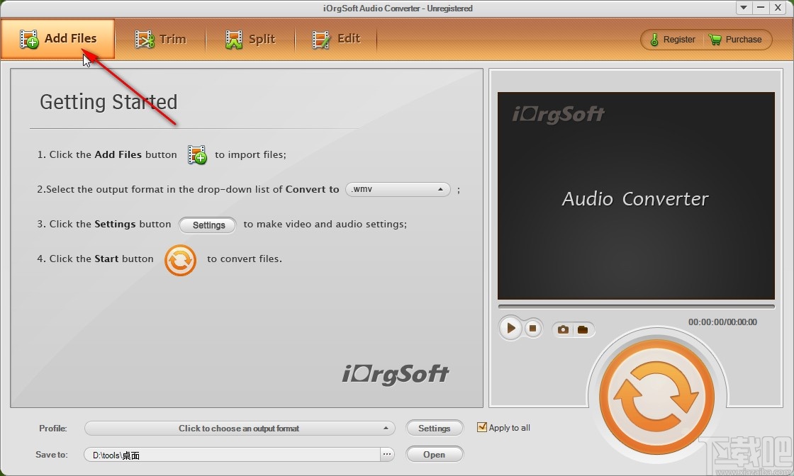 iOrgSoft Audio Converter剪切音频的方法