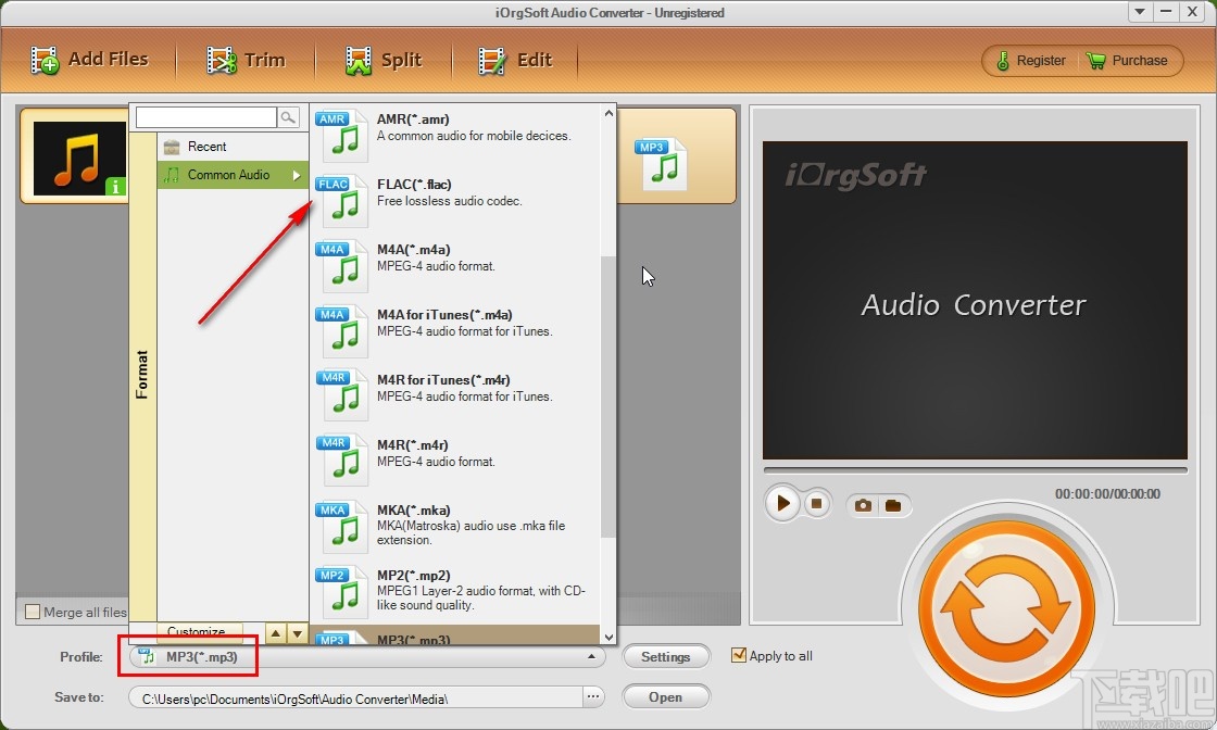 iOrgSoft Audio Converter转换音频格式的方法