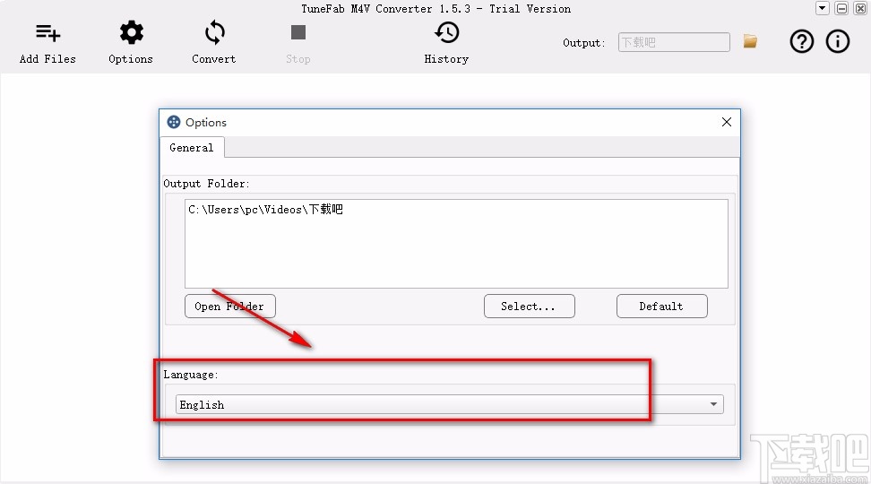 TuneFab M4V Converter设置中文的方法