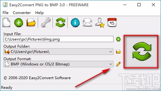 Easy2Convert PNG to BMP将PNG图片转为BMP图片的方法