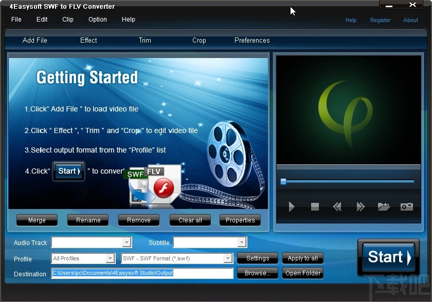 4Easysoft SWF to FLV Converter设置输出路径的方法