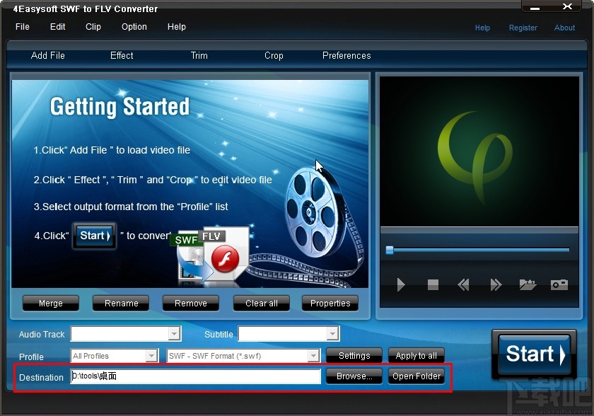 4Easysoft SWF to FLV Converter设置输出路径的方法