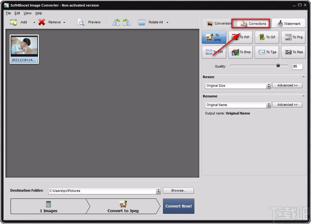 Soft4Boost Image Converter给图片添加黑白效果的方法