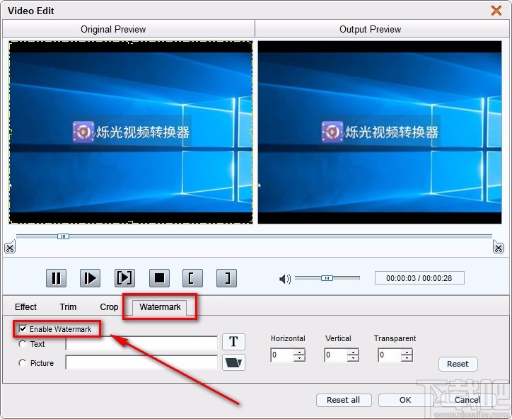 4Easysoft Free AVI Converter给视频添加文字水印的方法