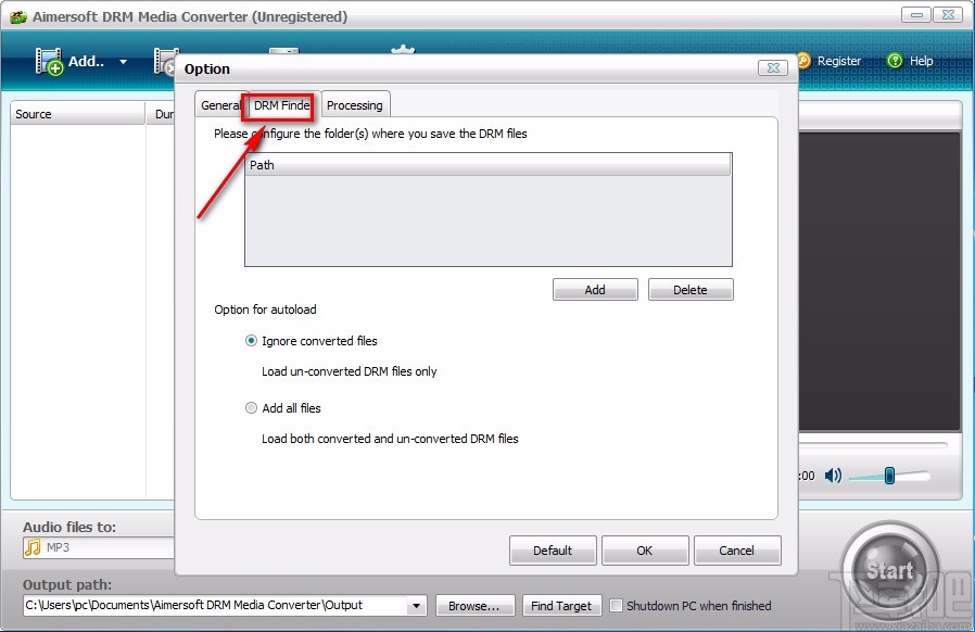 Aimersoft DRM Media Converter设置默认保存位置的方法