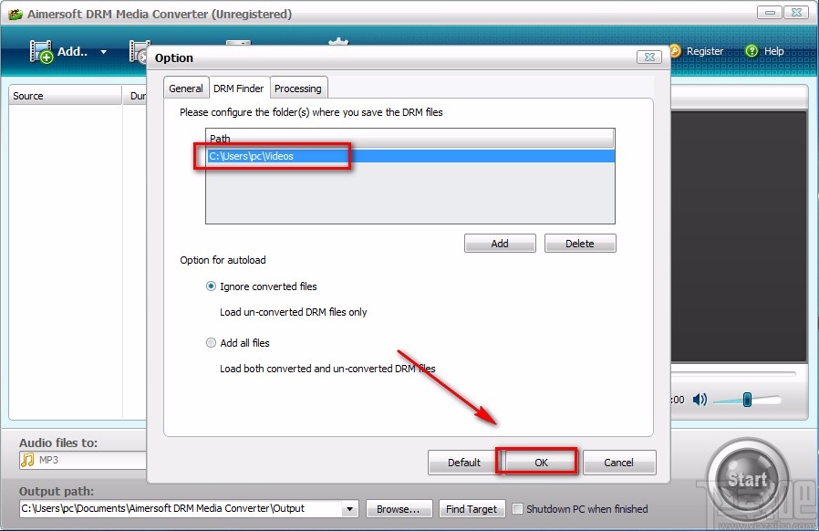 Aimersoft DRM Media Converter设置默认保存位置的方法