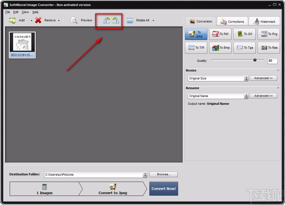 Soft4Boost Image Converter旋转图片的方法