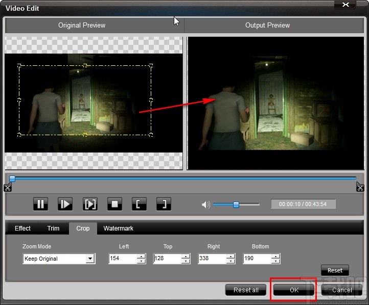4Easysoft SWF to FLV Converter裁剪视频的方法