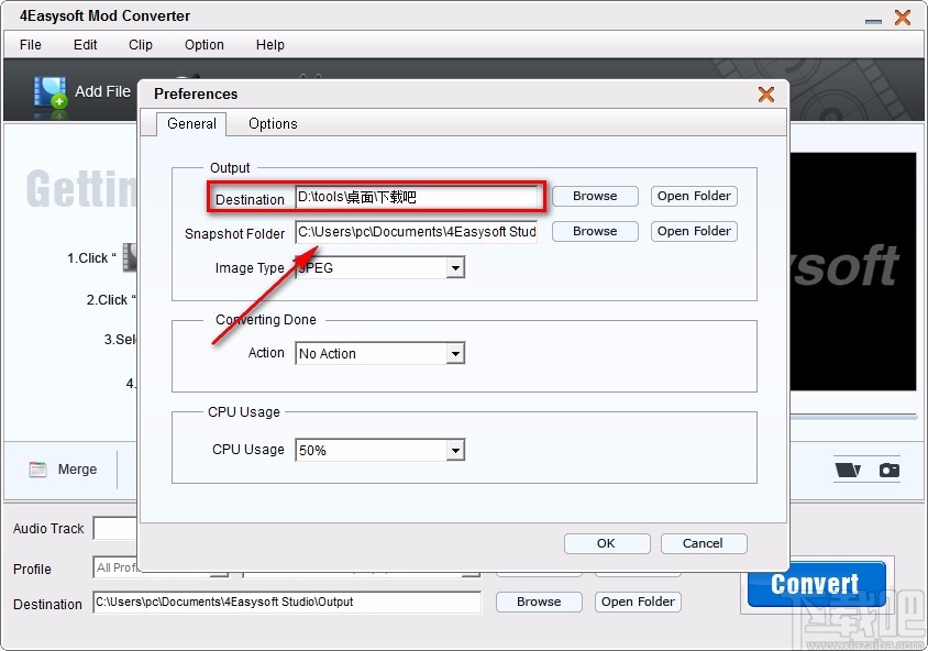 4Easysoft MOD Converter设置默认保存位置的方法
