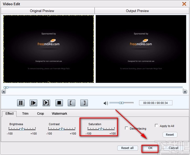 4Easysoft Free AVI Converter调整视频饱和度的方法