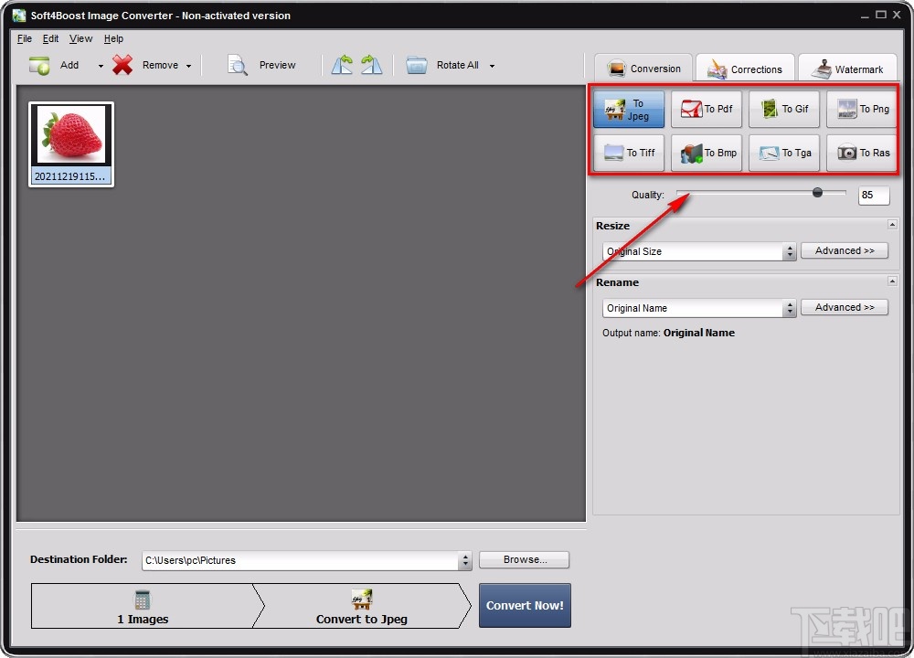 Soft4Boost Image Converter转换图片格式的方法