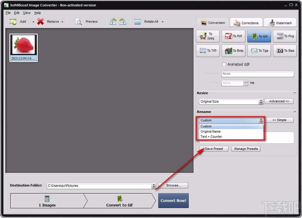 Soft4Boost Image Converter转换图片格式的方法