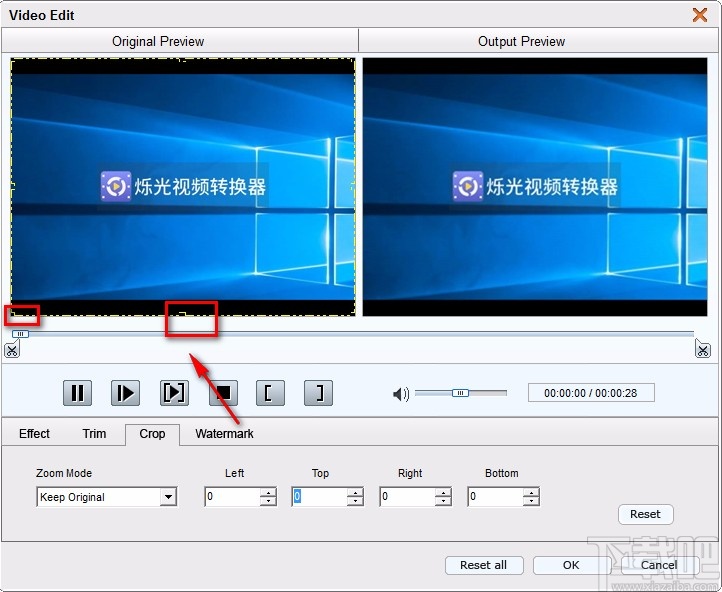 4Easysoft Free AVI Converter裁剪视频画面的方法