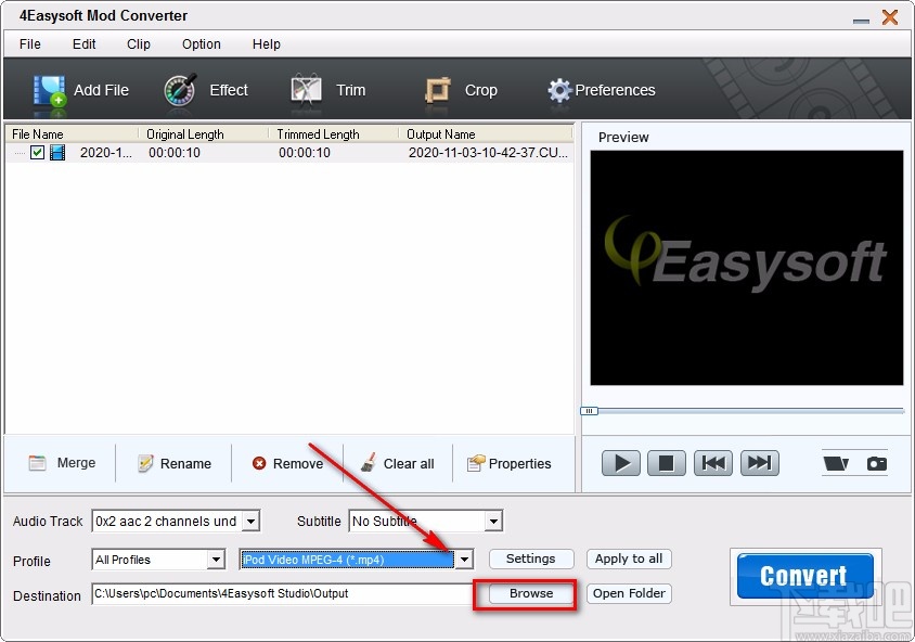 4Easysoft MOD Converter转换视频格式的方法