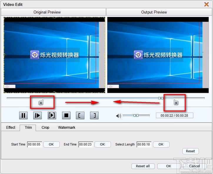 4Easysoft Free AVI Converter剪切视频的方法