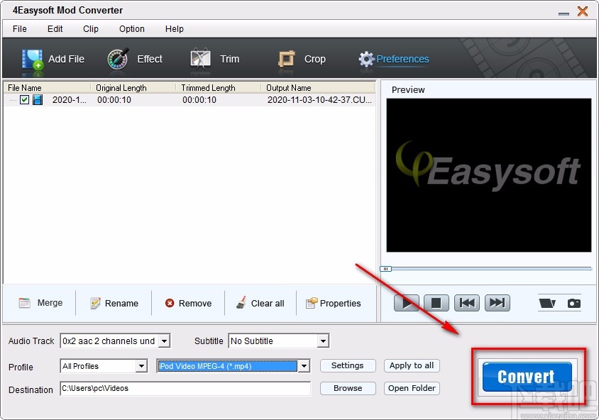 4Easysoft MOD Converter转换视频格式的方法