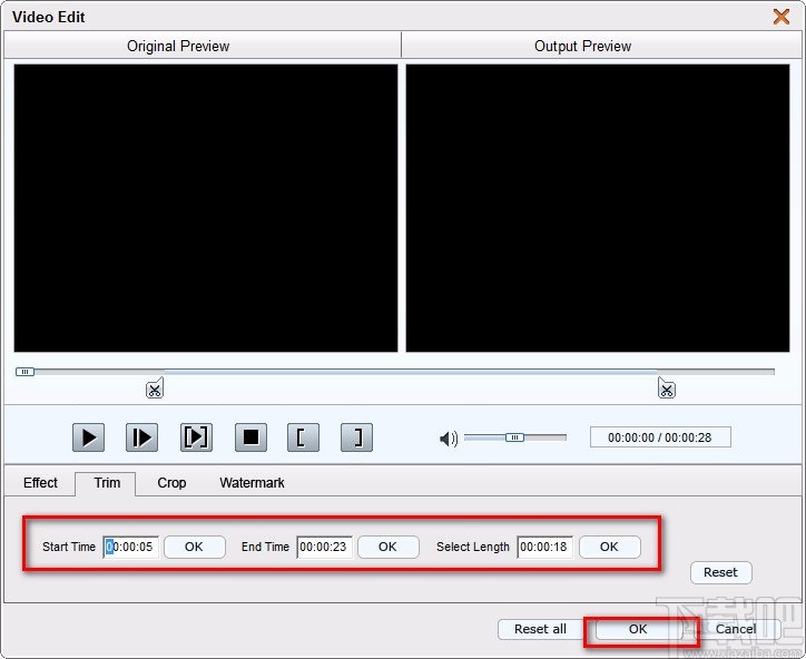 4Easysoft Free AVI Converter剪切视频的方法
