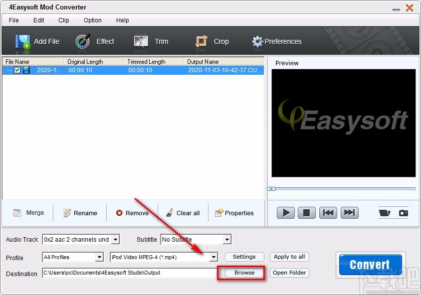 4Easysoft MOD Converter给视频添加文字水印的方法