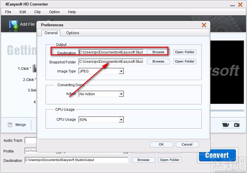 4Easysoft HD Converter设置默认保存位置的方法