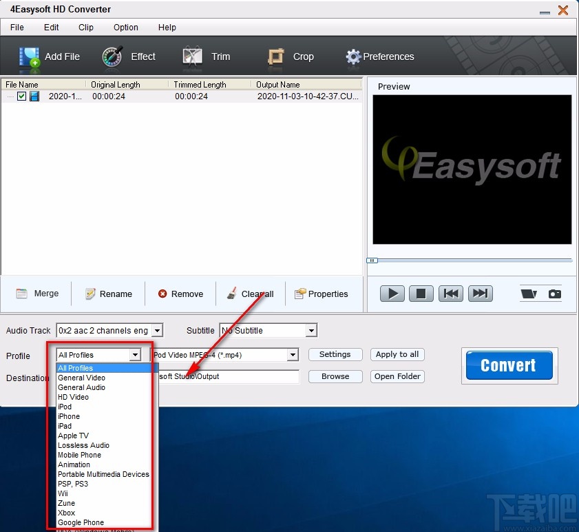 4Easysoft HD Converter转换视频格式的方法