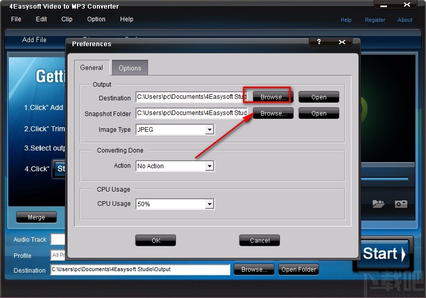 4Easysoft Video to MP3 Converter设置默认保存位置的方法
