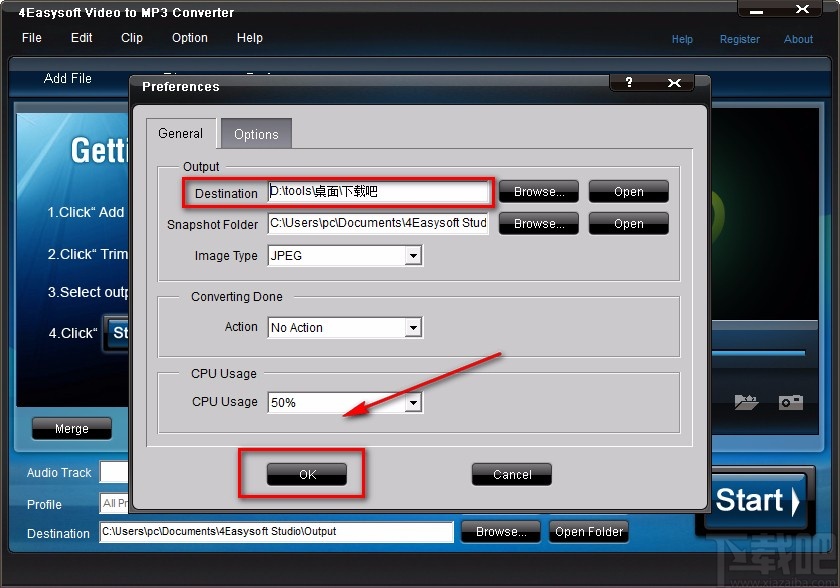 4Easysoft Video to MP3 Converter设置默认保存位置的方法