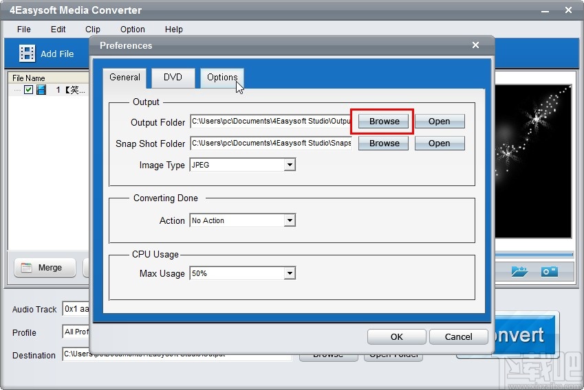 4Easysoft Media Converter设置默认输出路径的方法