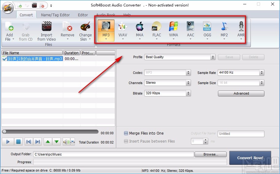 Soft4Boost Audio Converter转换音频格式的方法