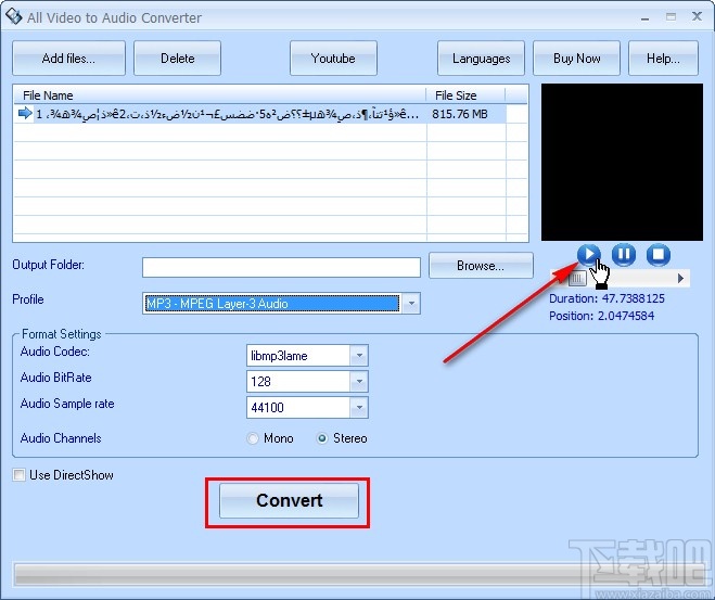 All Video to Audio Converter将视频转换为音频文件的方法