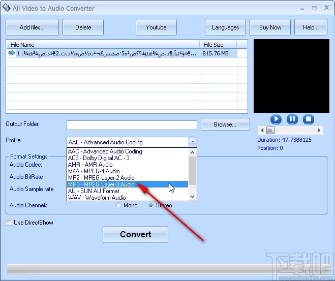 All Video to Audio Converter将视频转换为音频文件的方法