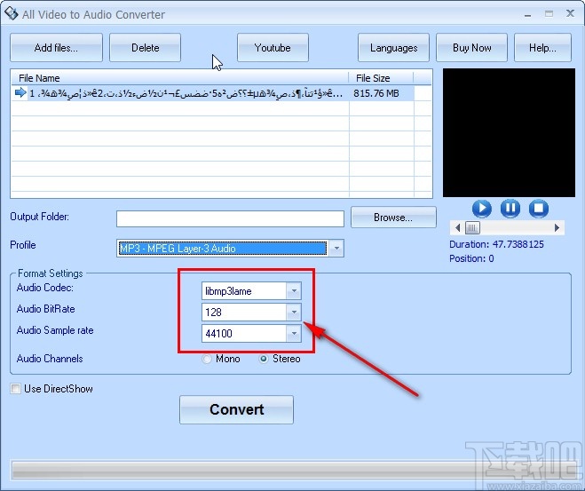 All Video to Audio Converter将视频转换为音频文件的方法