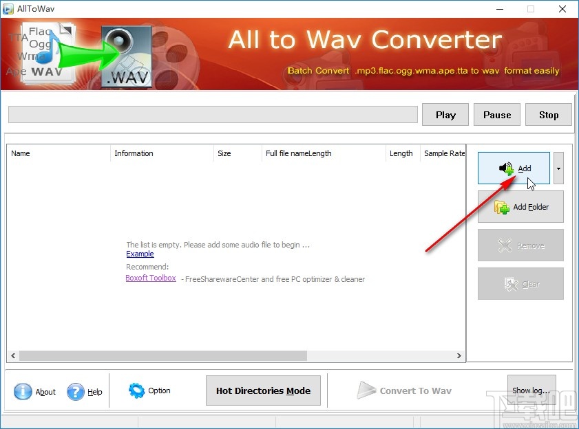 Boxoft All to Wav Converter转换WAV音频文件的方法