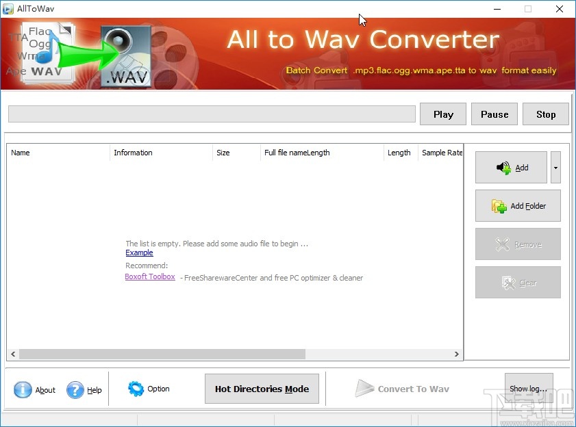 Boxoft All to Wav Converter转换WAV音频文件的方法