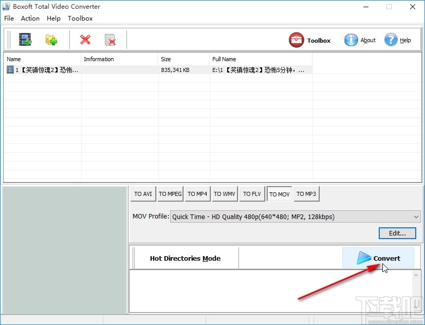 Boxoft Total Video Converter转换mov视频的方法