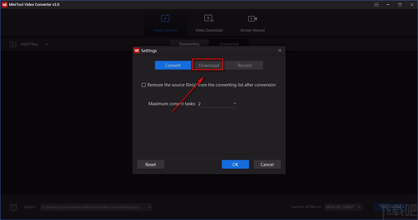 MiniTool Video Converter设置视频默认下载位置的方法