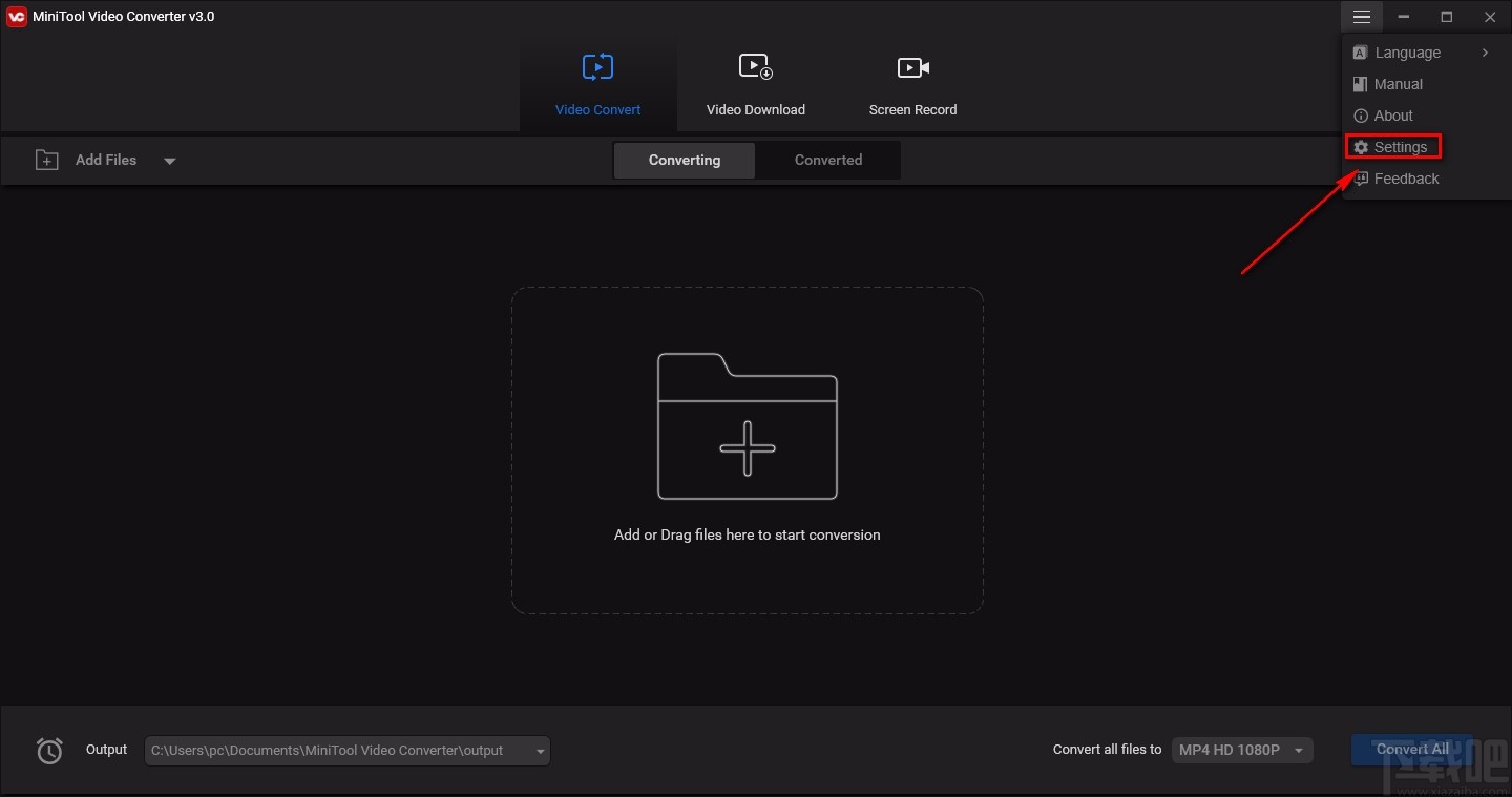 MiniTool Video Converter设置视频默认下载位置的方法