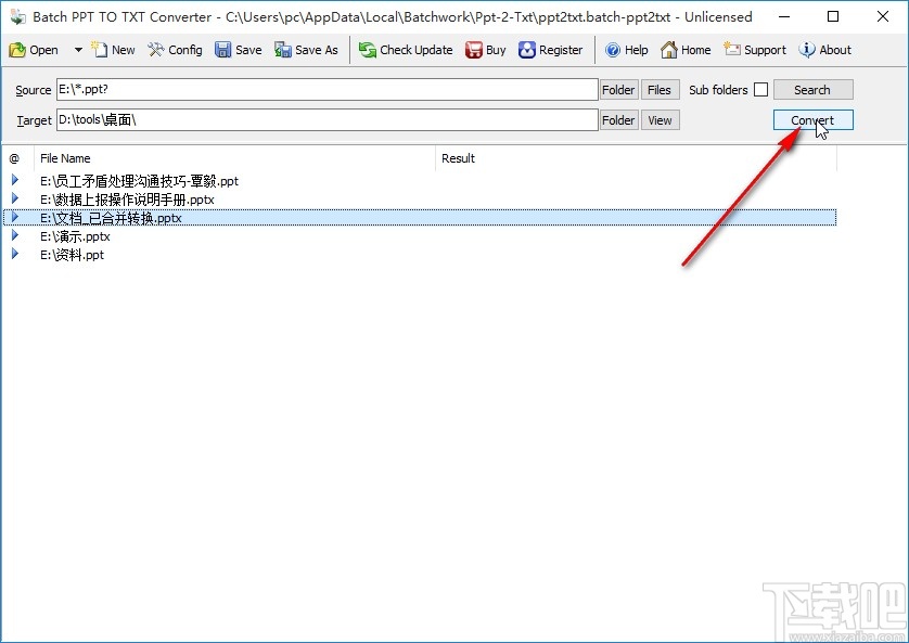 Batch PPT to TXT Converter转换PPT为TXT的方法