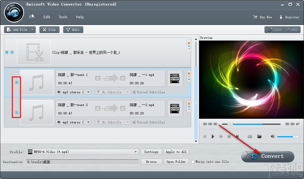 Emicsoft Video Converter剪切音频的操作方法
