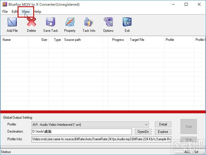 Bluefox MOV to X Converter设置中文界面的方法