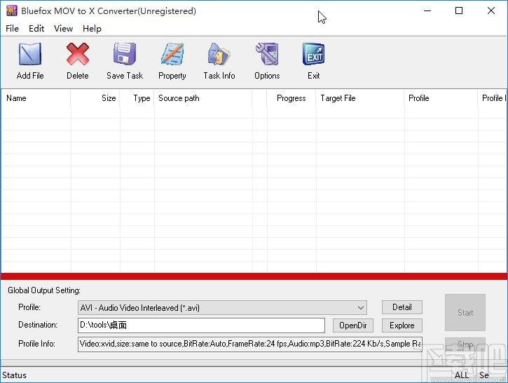 Bluefox MOV to X Converter设置默认输出路径的方法