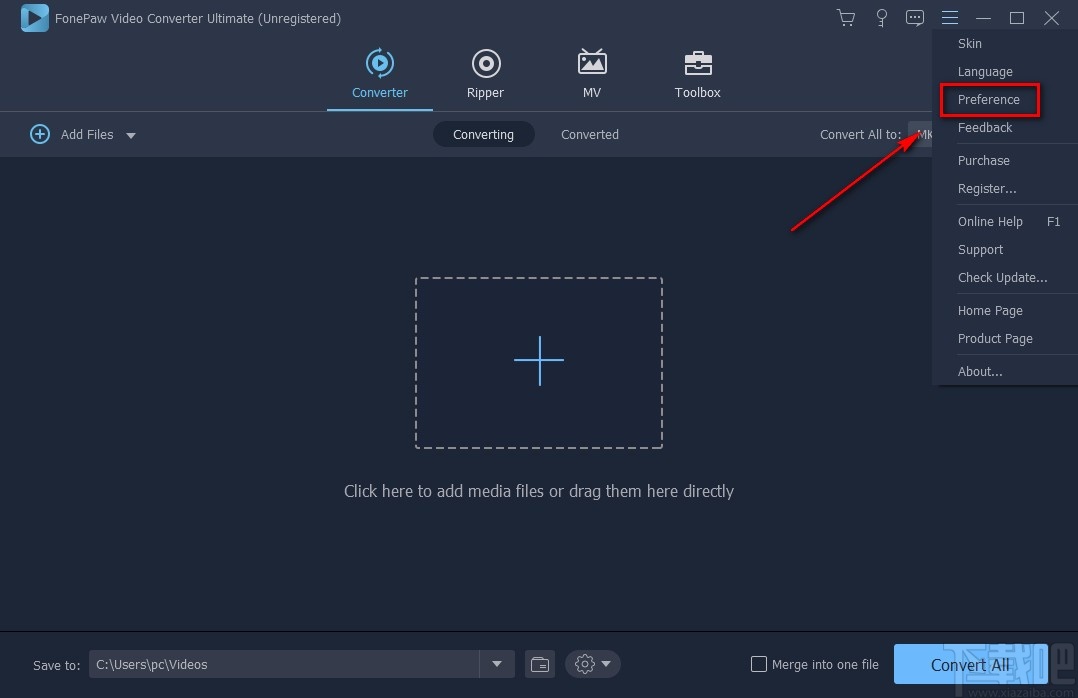 FonePaw Video Converter设置默认保存路径的方法