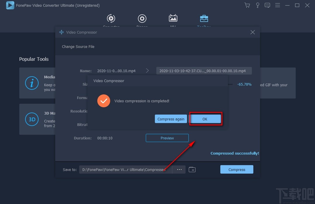 FonePaw Video Converter压缩视频的方法