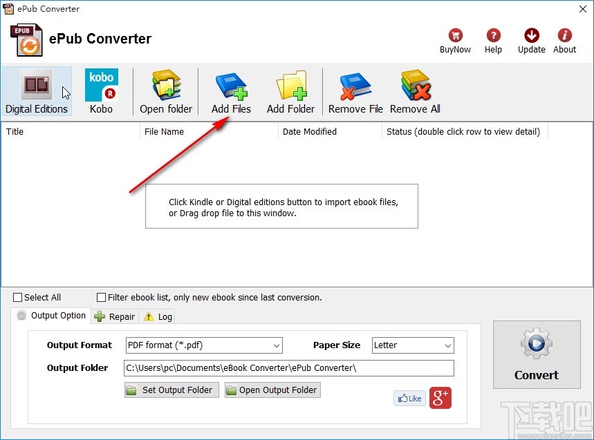 ePub Converter将PDF转换成epub电子书格式的方法
