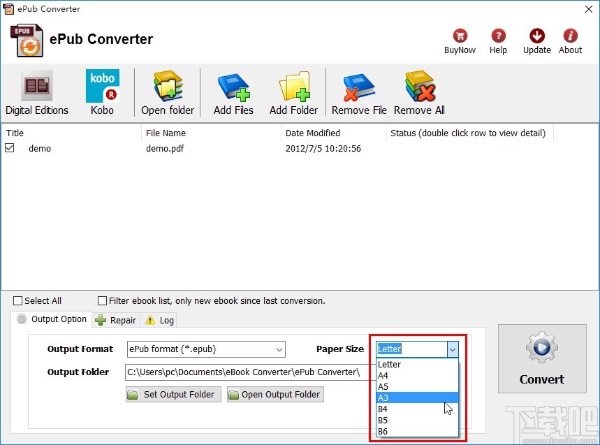 ePub Converter将PDF转换成epub电子书格式的方法