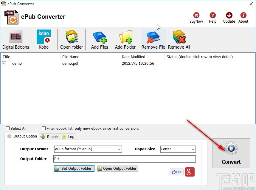 ePub Converter将PDF转换成epub电子书格式的方法