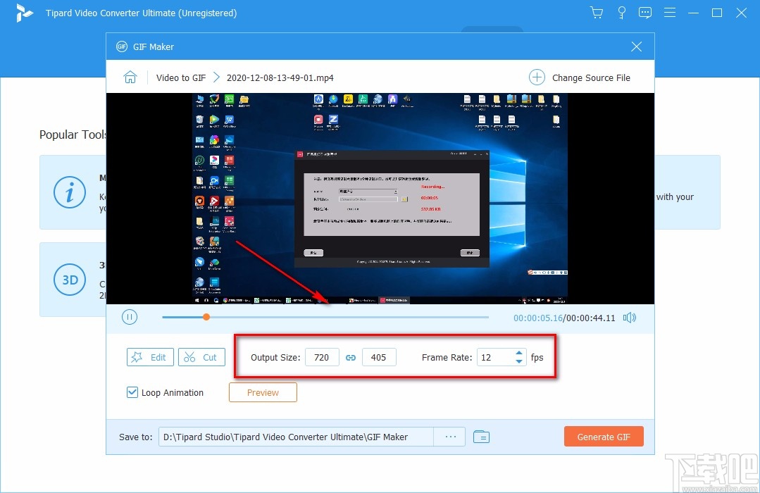 Tipard Video Converter将视频转为GIF的方法