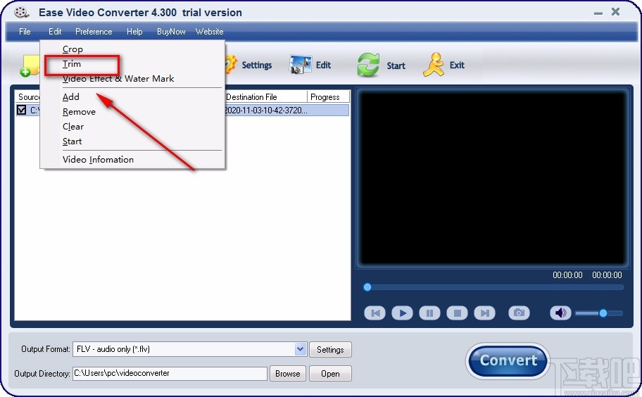 Ease Video Converter剪切视频的方法