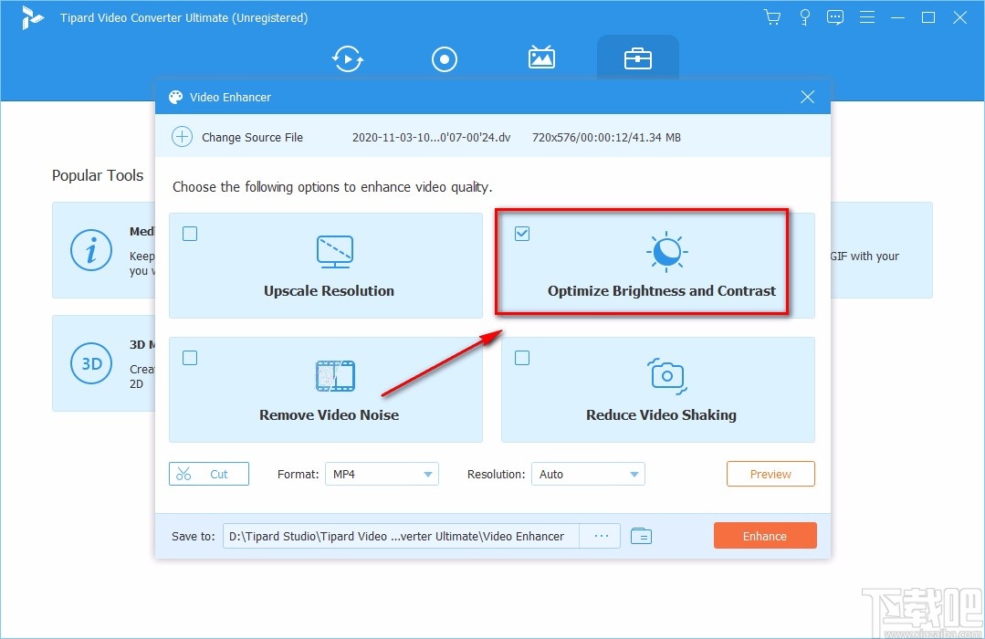 Tipard Video Converter优化视频亮度和对比度的方法