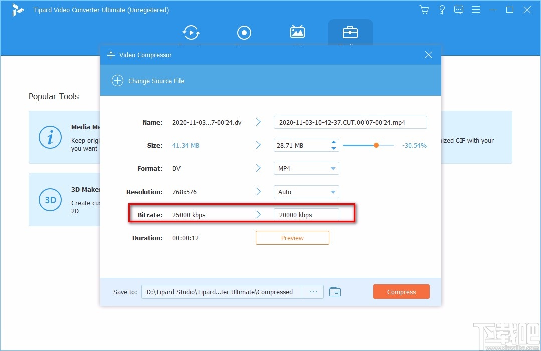 Tipard Video Converter压缩视频的方法